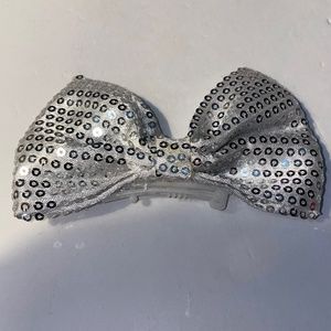 4" Big Dogs Hair Clips for Large Dogs Sequins Hair Side Clips Pet Bowknot White